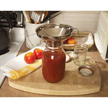 Farm to Table Wide Mouth Canning Funnel, Stainless Steel, 5.75-Inch Metallic