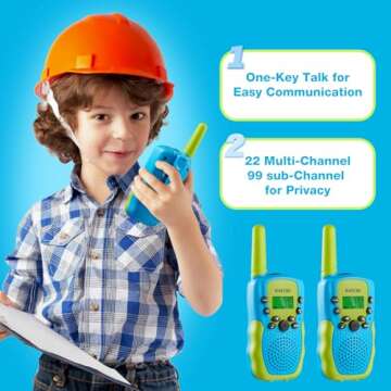 BATURU Walkie Talkies for Kids, Kids Walkie Talkies 2 Pack, Walkie Talkies Christmas Toys Gifts for 4 5 6 7 8 9 10 Year Old, Stocking Stuffers for Kids Boys Girls Toddlers (2 Pack-Blue)
