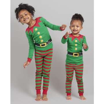 The Children's Place baby girls Family Matching Christmas Holiday Sets, Snug Fit 100% Cotton, Adult, Big Kid, Toddler, Pajama Set, Elf Suit, 0-3 Months US