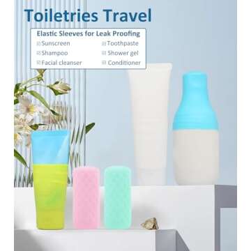 FOROUME Travel Essentials Silicone Bottle Covers for Toiletries