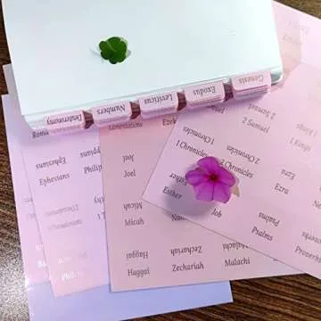 Bible Tabs for Bible Journaling Supplies, Pink Bible Tabs for Women and Girls, Laminated Rose Gold Large Print Bible Index Tabs Old and New Testament for Bible Study.