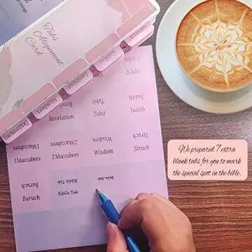 Bible Tabs for Bible Journaling Supplies, Pink Bible Tabs for Women and Girls, Laminated Rose Gold Large Print Bible Index Tabs Old and New Testament for Bible Study.