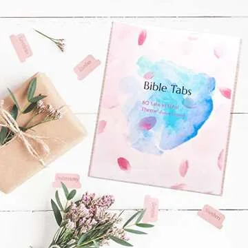 Bible Tabs for Bible Journaling Supplies, Pink Bible Tabs for Women and Girls, Laminated Rose Gold Large Print Bible Index Tabs Old and New Testament for Bible Study.