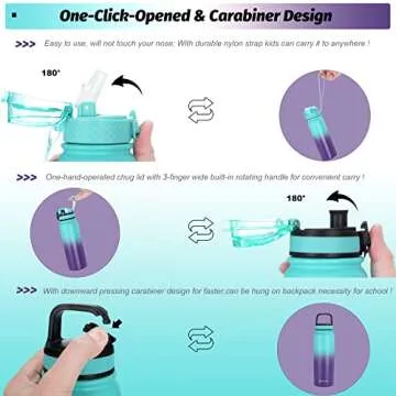 Oldley Insulated Water Bottle with Straw 20oz Stainless Steel Water Bottles with 3 lids Double-Wall Vacuum Thermal for Kids Adults School Sports, A-Green-purple