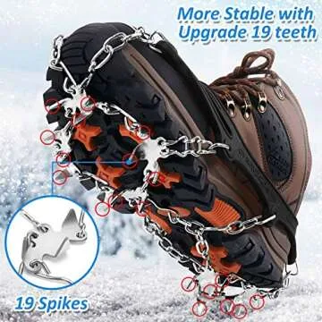 WIN.MAX Crampons for Shoes, Traction Cleats Ice Snow Grips with 19 Stainless Steel Spikes, Shoe Talo...