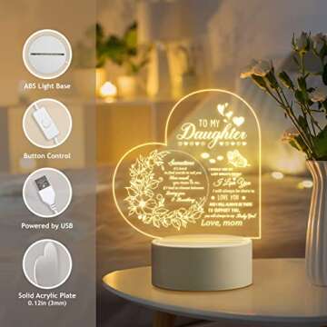 Quaintir Acrylic Night Lamp - Perfect Daughter Gift