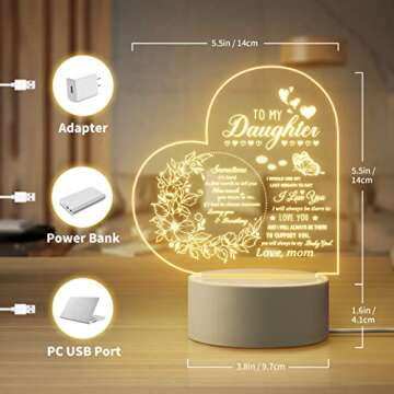 Quaintir Acrylic Night Lamp - Perfect Daughter Gift