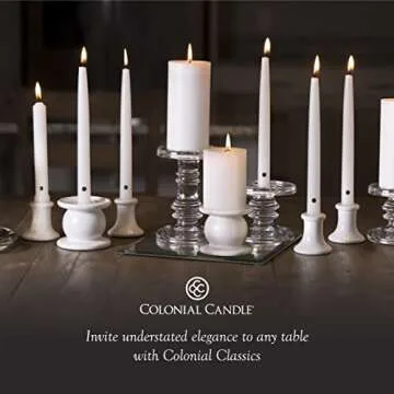Colonial Candle Unscented Coastal Blue Taper Candles - 12 Pack