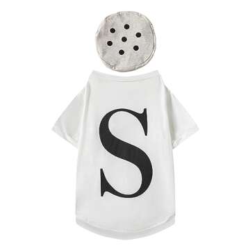 Salt and Pepper Dog Costume Halloween Pet Dog Cosplay Salt & Pepper Theme Costume (White, Large)