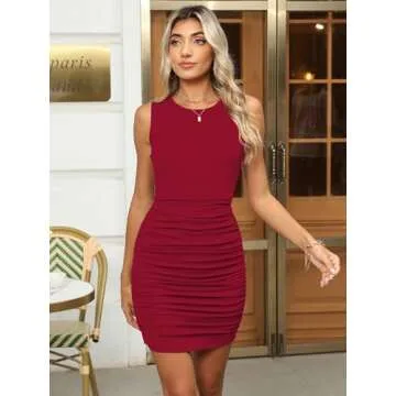 Stylish Women's Ruched Bodycon Mini Dress for Summer
