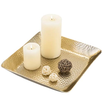 Antique Brass Hammered Decorative Tray for Home and Gifts