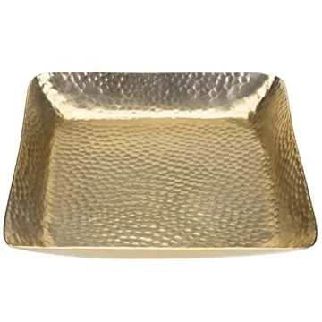 Antique Brass Hammered Decorative Tray for Home and Gifts