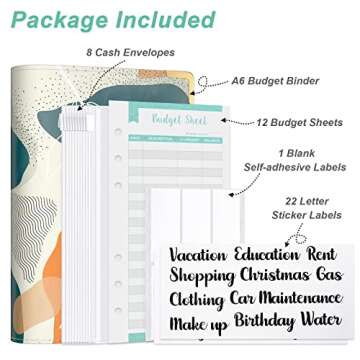 Rnivvi Budget Binder with Zipper Envelopes, A6 Money Saving Binder Cash Envelopes for Budgeting, PU ...