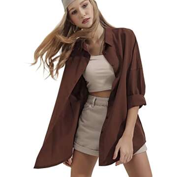 Stylish BIG DART Oversized Button Down Shirts for Women