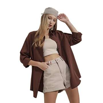 Stylish BIG DART Oversized Button Down Shirts for Women