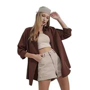 Stylish BIG DART Oversized Button Down Shirts for Women