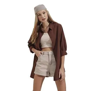 Stylish BIG DART Oversized Button Down Shirts for Women