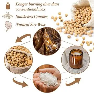 Sukh Soy Wax for Candle Making - Natural Soy Wax Flakes Pure Cera para Velas Candle Making No additives Supplies for Container,Cup,Scented,DIY