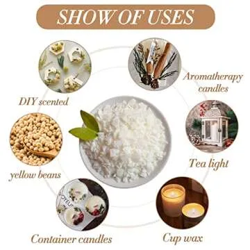 Sukh Soy Wax for Candle Making - Natural Soy Wax Flakes Pure Cera para Velas Candle Making No additives Supplies for Container,Cup,Scented,DIY