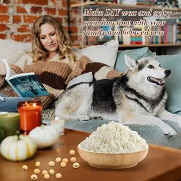 Sukh Soy Wax for Candle Making - Natural Soy Wax Flakes Pure Cera para Velas Candle Making No additives Supplies for Container,Cup,Scented,DIY