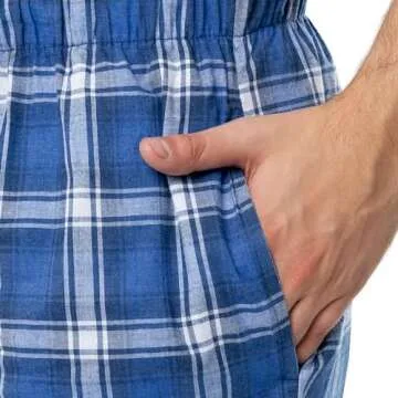 Fruit of the Loom Men's Woven Sleep Pajama Pant, Navy Plaid, Medium