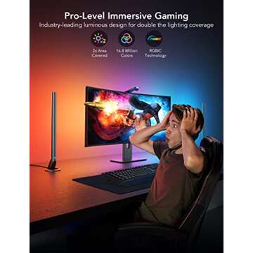 Govee LED Strip Lights(55'') & Gaming Light Bars(17'') with Camera, Smart DreamView G1 Pro Gaming Lights for 24"-32" PC with Color-Match Video, Music Sync & 42 Scene Modes Specially Built for Gamers