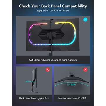 Govee LED Strip Lights(55'') & Gaming Light Bars(17'') with Camera, Smart DreamView G1 Pro Gaming Lights for 24"-32" PC with Color-Match Video, Music Sync & 42 Scene Modes Specially Built for Gamers