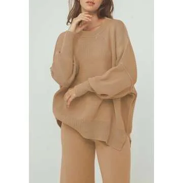 Chic Oversized Knit Pant Sets for Women - Stylish Comfort