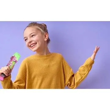 eKids Wicked Karaoke Microphone for Kids, Bluetooth Microphone Includes Built-in Music and Light Show, Designed for Fans of Wicked Toys