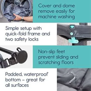 hiccapop MiniPod Baby Dome for On the Go | Travel Baby Tent for Beach Protects from Sun, Wind, Bugs | Lightweight Portable Baby Bed, Baby Beach Tent for Baby | On the Go Baby Dome for Outside & Inside