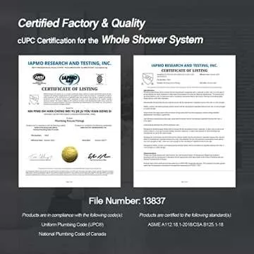 Iriber Shower System Wall Mounted Shower Faucet Mixer Set with Luxury High Pressure Shower head and 3-Setting Handheld, Bathroom Shower Trim Kit Contain Pressure Balance Valve,Brushed Gold