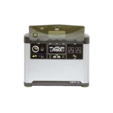 Goal Zero Yeti Portable Power Station, Yeti 700 + Nomad 100, 677 Watt Hour LiFePO4 Battery, Water resistant & Dustproof Solar Generator For Outdoors, Camping, Tailgating, & Home