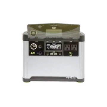 Goal Zero Yeti Portable Power Station, Yeti 700 + Nomad 100, 677 Watt Hour LiFePO4 Battery, Water resistant & Dustproof Solar Generator For Outdoors, Camping, Tailgating, & Home