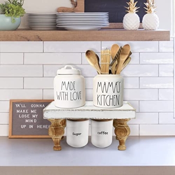 Decorative Wooden Tray Riser Centerpiece for Home Decor