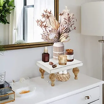 Decorative Wooden Tray Riser Centerpiece for Home Decor