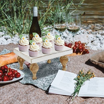 Decorative Wooden Tray Riser Centerpiece for Home Decor