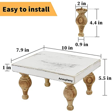 Decorative Wooden Tray Riser Centerpiece for Home Decor