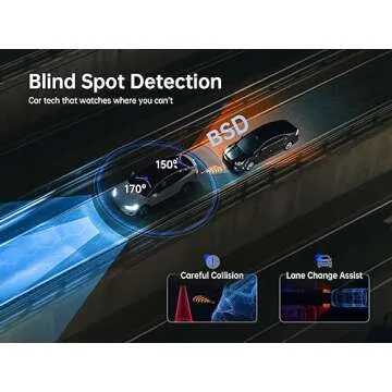 pelsee P10 2.5K Rear View Mirror Camera, 10'' Mirror Dash Cam Smart Driving Assistant with ADAS & BS...