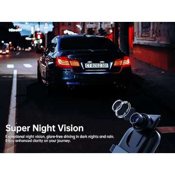 pelsee P10 2.5K Rear View Mirror Camera, 10'' Mirror Dash Cam Smart Driving Assistant with ADAS & BSD, Front & Rear Camera for Cars Trucks, Night Vision, Voice Control, Parking Mode, 32GB Card & GPS