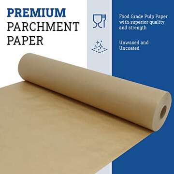 Reli. Parchment Paper Roll (15" x 250 ft) w/Dispenser Box, Brown | Unbleached Parchment Paper for Baking & Air Fryer | Food Grade Baking Paper Liners |Non-Stick, Cooking Paper for Grilling & Steaming