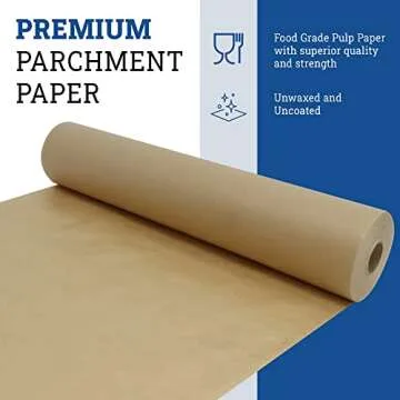 Reli. Parchment Paper Roll (15" x 250 ft) w/Dispenser Box, Brown | Unbleached Parchment Paper for Baking & Air Fryer | Food Grade Baking Paper Liners |Non-Stick, Cooking Paper for Grilling & Steaming