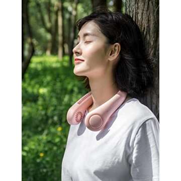 JISULIFE Neck Fan Portable Wearable Bladeless Cooling