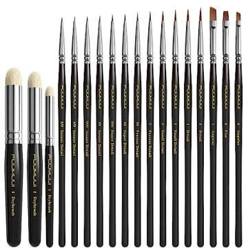 Miniature Model Paint Brushes Drybrush Set 18pcs for Effect, Fine Tip Model Painting - Professional ...