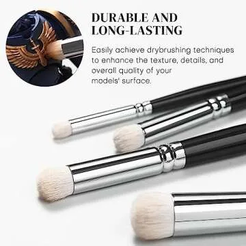 Miniature Model Paint Brushes Drybrush Set 18pcs for Effect, Fine Tip Model Painting - Professional Dry Brush Detail Paint Brushes for Tabletop & Miniature Acrylic, Watercolor, Oil Painting