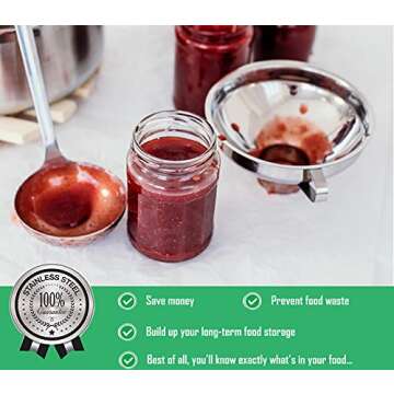 Canning Supplies Starter Kit: Stainless Steel Tools, Dark Green