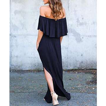 Othyroce Womens Off The Shoulder Casual Beach Dress