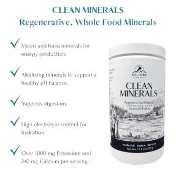 MT. CAPRA SINCE 1928 Clean Minerals | Regenerative Minerals Extracted from Grass-Fed Goat Whey, Over 1000 mg Potassium, 240 mg Calcium, Multimineral, Bioavailable, Easy-to-Digest (675 g)
