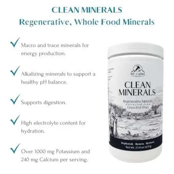 MT. CAPRA SINCE 1928 Clean Minerals | Regenerative Minerals Extracted from Grass-Fed Goat Whey, Over 1000 mg Potassium, 240 mg Calcium, Multimineral, Bioavailable, Easy-to-Digest (675 g)
