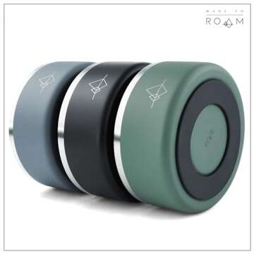 MADE TO ROAM Premium Everest Bowl - Stainless Steel Double-Walled Vacuum-Insulated Dog Bowl with Non-Slip Grip (Oregon Haze, 64oz)