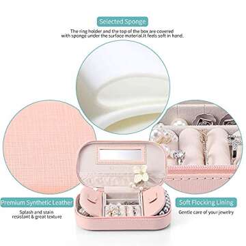 Vlando Small Tassels Travel Accessories Jewelry Box/Bag, Gift Box Packing (Pink)